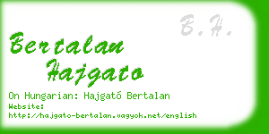 bertalan hajgato business card