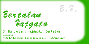 bertalan hajgato business card